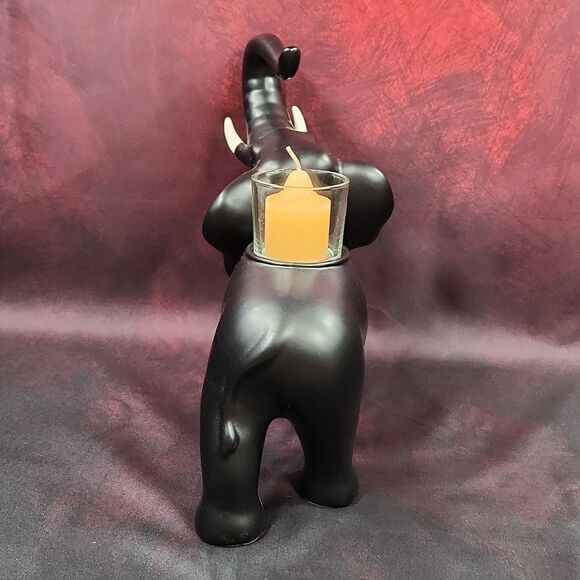 💜PartyLite Black Trumpeting Elephant Tealight/Votive Candle Holder - Picture 11 of 15